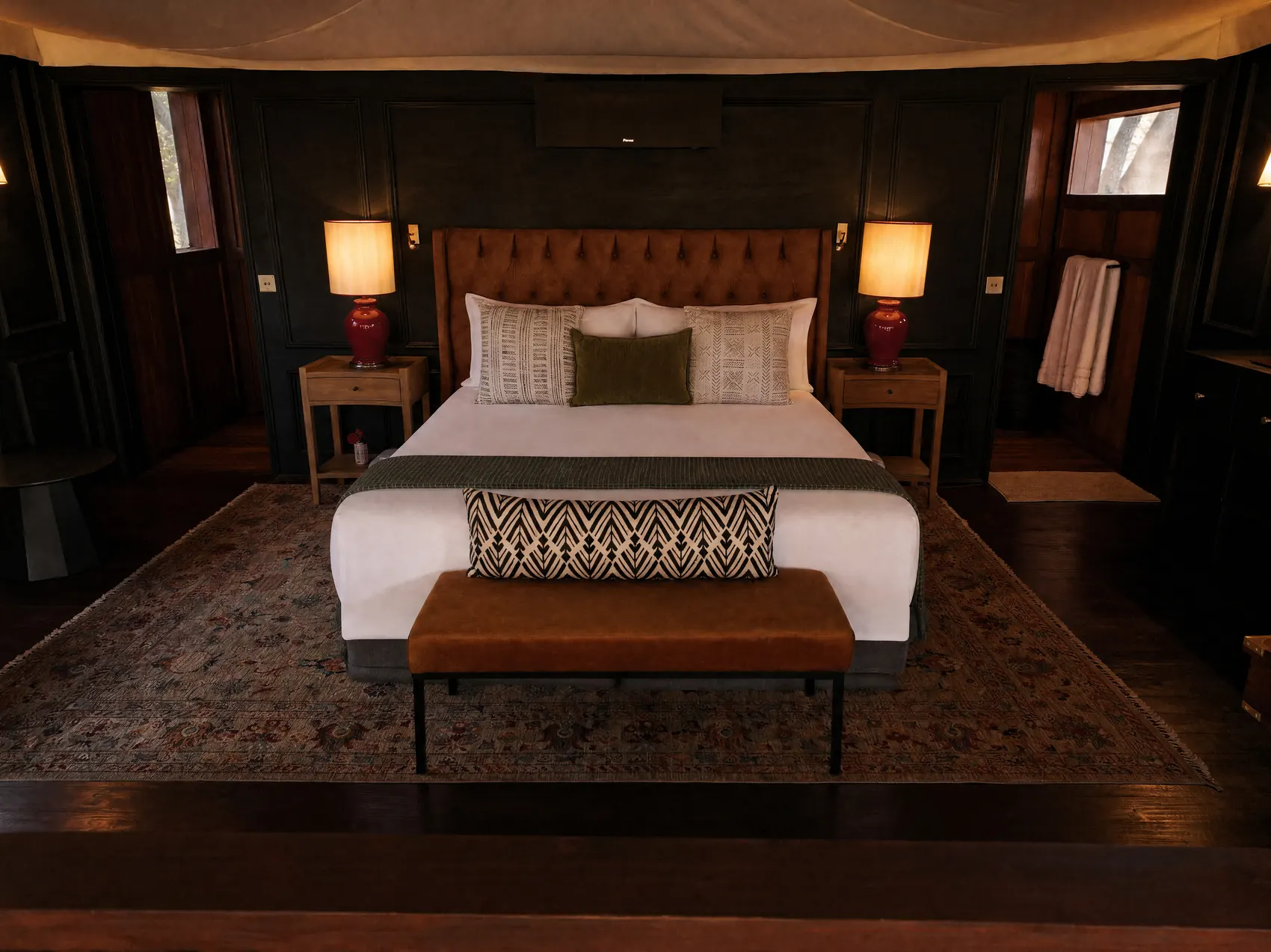 The suite with the leather headboard